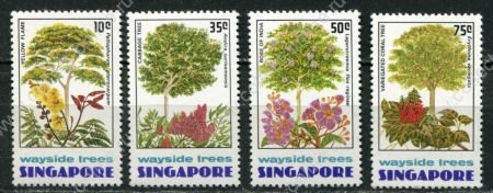 Сингапур 1976 г. • SC# 243-6 • 10 - 75 c. • придорожные деревья • полн. серия • MNH OG VF ( кат.- $ 10 )