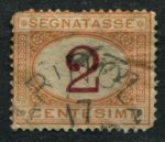 Италия 1870-1874 гг. • Mi# Pm 4 • 2 c. • доплатный выпуск • Used F-VF ( кат.- € 17 )