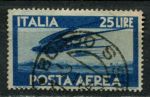 Италия 1945-1947 гг. • Mi# 711 • 25 L. • самолет над ратушей • авиапочта • Used VF ( кат.- € 11 )