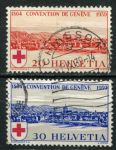 Швейцария 1939 г. • Mi# 357-8 • 20 и 30 rp. • 75-летие основания Красного Креста • Женева • полн. серия • Used XF ( кат.- € 5 )