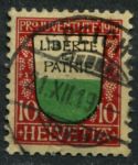 Швейцария 1919 г. • Mi# 150 • 10+5 rp. • гербы • кантон Во • благотворительный выпуск • Used VF ( кат. - €18 )