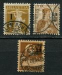 Швейцария 1915 г. • Mi# 124-6 • 1 - 13 rp. • надпечатка нов. номинала • стандарт • полн. серия • Used VF ( кат.- € 20 )