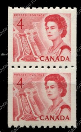 Канада 1967-1972 гг. • SC# 467 • 4 c. • Елизавета II • из рулонов • стандарт • пара • MNH OG VF