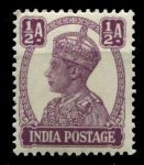 Индия 1940-1943 гг. • GB# 286 • ½ a. • Георг VI • стандарт • MNH OG VF