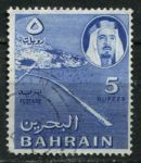 Бахрейн 1964 г. • Gb# 137 • 5 R. • Иса ибн Салман Аль Халифа • морской порт • стандарт • Used F-VF ( кат. - £22 )