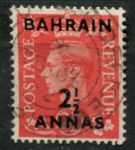 Бахрейн 1950-1955 гг. • Gb# 75 • 2½ a. на 2½ d. • Георг VI • надп. на м. Великобритании • стандарт • Used VF ( кат.- £ 18 )