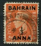 Бахрейн 1950-1955 гг. • Gb# 71 • ½ a. на ½ d. • Георг VI • надп. на м. Великобритании • стандарт • Used F ( кат.- £ 5 )