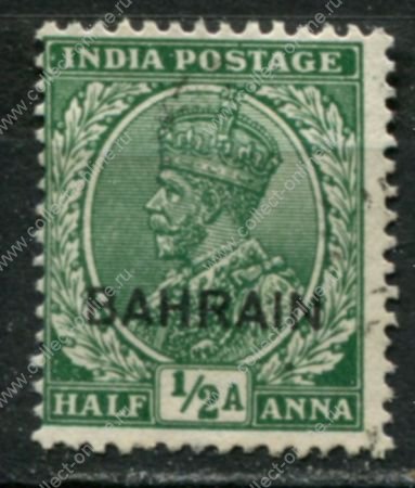 Бахрейн 1933-1937 гг. • Gb# 2w • ½ a. • Георг V • надп. на м. Индии • разновидность • перевернутый в.з. • Used VF ( кат.- £ 50 )