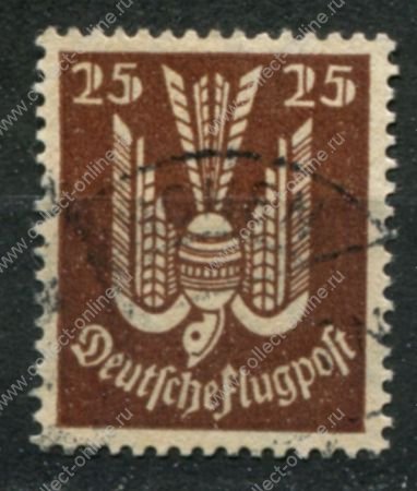 Германия 1922 г. • Mi# 210 • 25 pf. • лесной голубь • авиапочта • Used VF ( кат.- €24 )