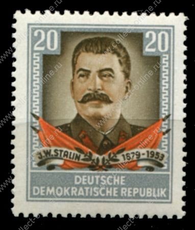ГДР 1954 г. • Mi# 425 • 20 pf. • Первая годовщина смерти И. В. Сталина • MNH OG XF