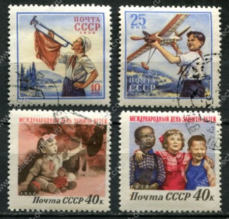 СССР 1958 г. • Сол# 2158-61 • 10 - 40 коп. • День защиты детей • полн. серия • Used(ФГ) VF