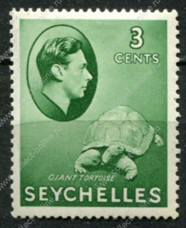 Сейшелы 1938-1949 гг. • Gb# 136 • 3 c. • Георг VI • основной выпуск • гигантская черепаха • MH OG VF ( кат.- £ 12 )