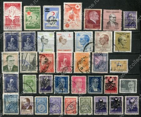 Турция • XX век • набор 37 разных, старых марок • Used F-VF