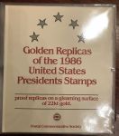 США 1986 г. • Президенты США (Sc# 2216-19) • 36 КПД + золотая фольга (альбом) • XF
