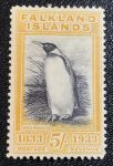 Фолклендские о-ва 1933 г. • Gb# 136 • 5 sh. • 100-летие Британской администрации • королевский пингвин • MH OG VF+ ( кат.- £1000 )