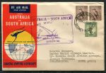 Австралия 1952 г. • начало регулярных авиарейсов в ЮАР • конверт Qantas • Сидней-Йоханнесбург (СГ)