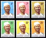 Сьерра-Леоне 1972 г. • Sc# 424..31 • 4..25 c. • президент Сиака Стивенс • 6 марок • стандарт • MNH OG XF