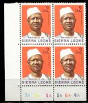 Сьерра-Леоне 1972 г. • SC# 434 • 2 Le. • президент Сиака Стивенс • стандарт • кв. блок • MNH OG XF+ ( кат.- $10++ )
