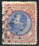 Нидерланды 1872-1888 гг. • SC# 33(Mi# 29) • 2.50 g. • король Виллем III • стандарт • Used VF ( кат. - €130 )