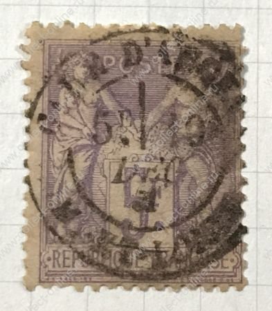 Франция 1877-1890 гг. • SC# 96 • 5 fr. • Мир и торговля • стандарт • Used VF ( кат. - $65 )