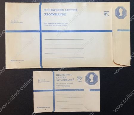 Великобритания 1953-1960 гг. • 17½ + 5½ p. • 2 конверта заказной почты(размеры G и K) • Mint VF