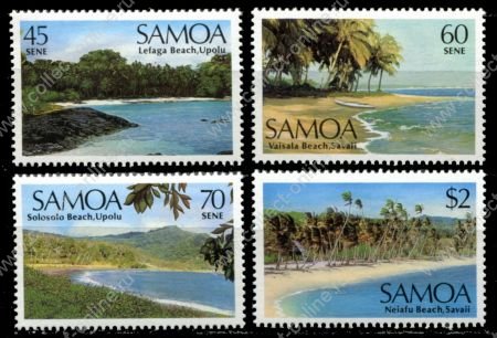 Самоа 1987 г. • Sc# 697-700 • 45 s. - 2$ • местные пляжи • полн. серия • MNH OG VF ( кат.- $5 )