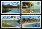 Самоа 1987 г. • Sc# 697-700 • 45 s. - 2$ • местные пляжи • полн. серия • MNH OG VF ( кат.- $5 )