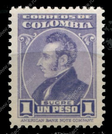 Колумбия 1947 г. • SC# 554 • 1 p. • Антонио Хосе де Сукре • MNH OG VF