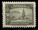 Колумбия 1945 г. • SC# 523 • 50 c. • Часовая башня, Картахена • MNH OG VF