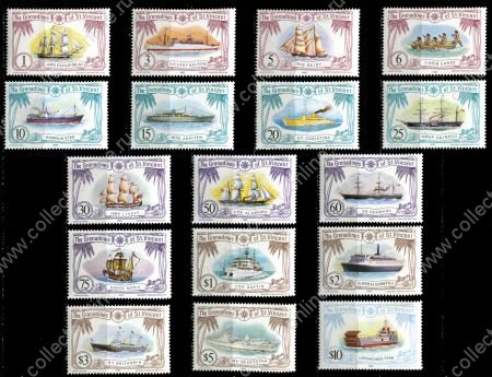 Гренадины Сент-Винсента 1982 г. • SC# 222-238 • 1 c. - $10 • Корабли • полн. серия • MNH OG XF