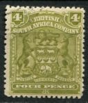 Родезия 1898-1908 гг. • Gb# 82 • 4 d. • герб колонии • стандарт • Used XF