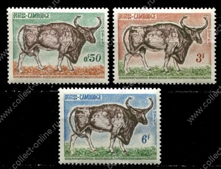 Камбоджа 1964 г. • SC# 129-31 • 50 c. - 6 Rl. • Развитие животноводства • полн. серия • MNH OG XF ( кат. - $5 )