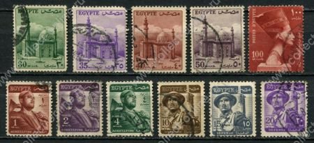 Египет 1953-1956 гг. • SC# 322..337 • 1 .. 100 m. • Республика (1-й выпуск) • стандарт ( 11 марок ) • Used VF