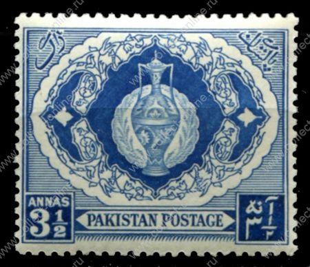 Пакистан 1951-1956 гг. • Gb# 57a • 3½ a. • годовщины независимости • тип II • MLH OG XF ( кат. - £6 )