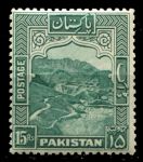 Пакистан 1948-1957 гг. • Gb# 42 • 15 r. • осн. выпуск • горное ущелье • перф. - 12 • MNH OG XF ( кат. - £20 )