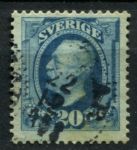 Швеция 1891-1904 гг. • Mi# 45b • 20 o. • Король Оскар II • стандарт • Used VF