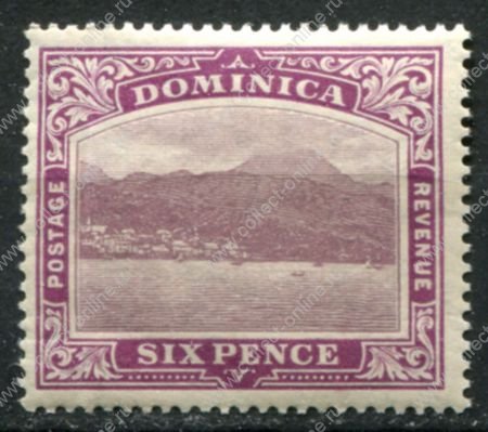Доминика 1908-1920 гг. • Gb# 52 • 6 d. • вид столицы Розо с моря • MNH OG VF- ( кат.- £10+ )