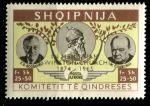 Албания • Правительство в изгнании 1965 г. • 25+50 fr. • Уинстон Черчилль (памятный выпуск) • надпечатки(чёрн.) • локальный выпуск • MNH OG XF