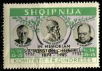 Албания • Правительство в изгнании 1965 г. • 25+25 fr. • Уинстон Черчилль (памятный выпуск) • надпечатки(чёрн.) • локальный выпуск • MNH OG XF