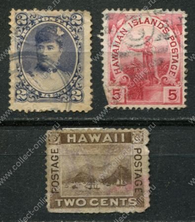 Гаваи 1890-1900 гг. • 2,2 и 5 c. • лот 3 марки • Used