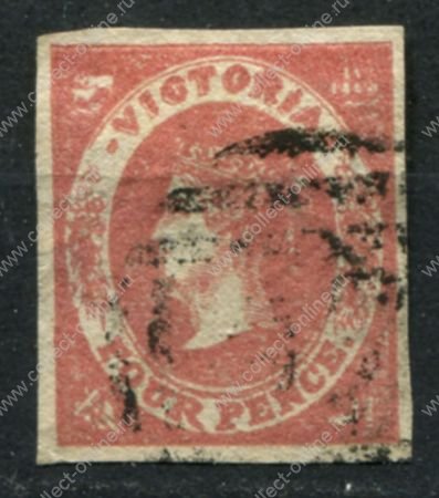 Австралия • Виктория 1857 г. • Gb# 44 • 4 d. • королева Виктория • Used XF ( кат.- £10 )