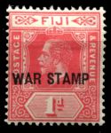 Фиджи 1915 г. • Gb# 139a • 1 d. • Георг VI • надпечатка "war stamp" • военный налог • MH OG VF ( кат. - £4.5 )