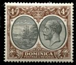 Доминика 1923-1933 гг. • Gb# 81 • 4 d. • Георг V • фрегат у берегов острова • MLH OG XF ( кат.- £5 )