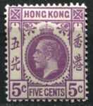 Гонконг 1921-1937 гг. • Gb# 121 • 5 c. • Георг V • стандарт • MH OG VF ( кат. - £24 )