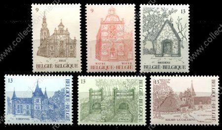 Бельгия 1986 г. • Mi# 2269-74 • 9 - 13 fr. • Бельгийские аббатства • полн. серия • MNH OG XF ( кат.- € 4 )