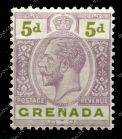 Гренада 1921-1932 гг. • Gb# 124 • 5 d. • Георг V • стандарт • MH OG VF