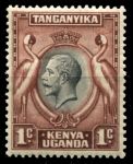 Кения, Уганда и Танганьика 1935-1937 гг. • Gb# 110 • 1 c. • Георг V • основной выпуск • Королевские цапли • MH OG VF ( кат.- £ 1 )