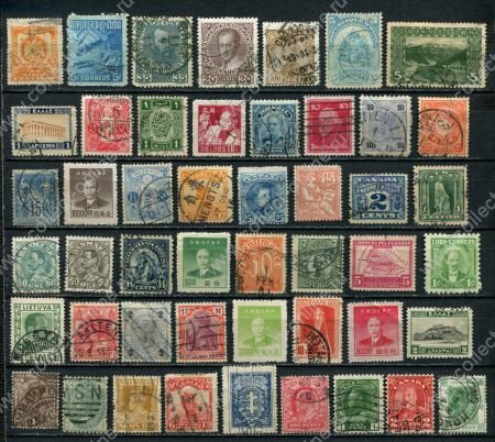 Иностранные марки • до 1945 г. • набор 48 разных • Used F-VF • 15 руб. за шт.