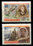 СССР 1960 г. • Сол# 2401-2 • 40 коп. и 1 руб. • Герои Великой Отечественной Войны • Т. Фрунзе и И. А. Черняховский • полн. серия • MH OG VF