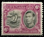 Гренада 1938-1950 гг. • Gb# 159 • 6 d. • Георг V • осн. выпуск • парусный бот • MH OG VF ( кат. - £4.5 )